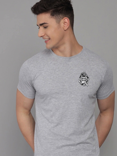 

RCPL Kids Grey Solid Round Neck Slim Fit Cotton T-shirt