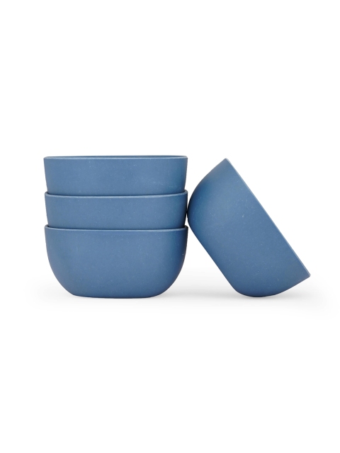 

earthism 4 Pieces Bamboo Matte Bowls, Blue