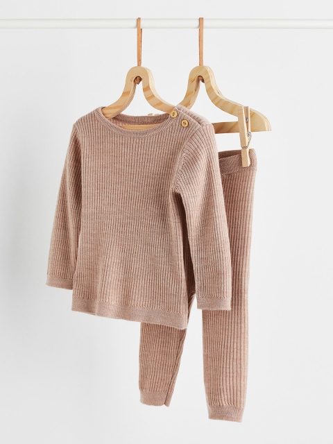 

H&M Girls Pink Patterned Woolen Leggings