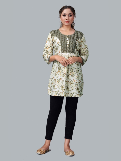 

Fashion FRICKS Women Green Floral Printed Kurti