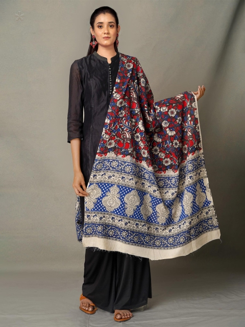 

Unnati Silks Black & Red Ethnic Motifs Printed Pure Cotton Dupatta