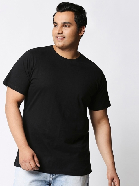 

Bewakoof Men Plus Size Black T-shirt