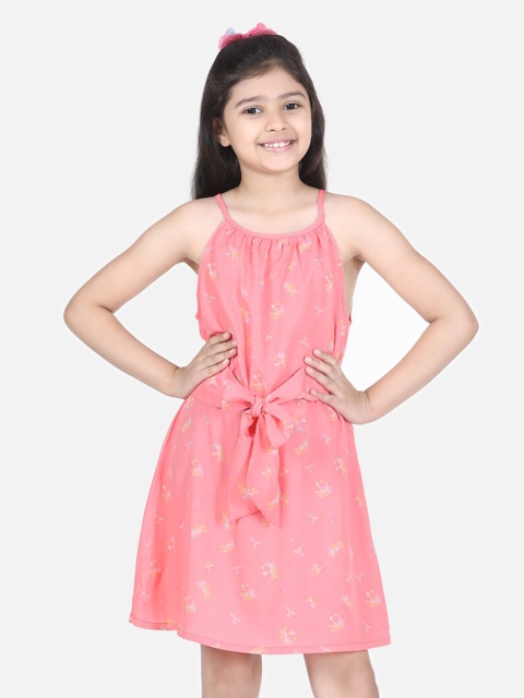 

StyleStone Girls Pink Floral Printed A-Line Dress