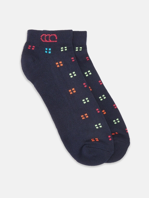 

Ajile by Pantaloons Men Navy Blue Patterned Ankle-Length Socks