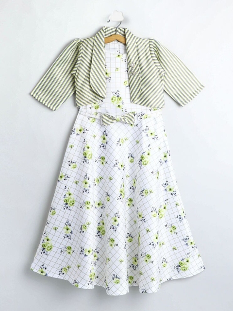

The Magic Wand Green Floral Checked Satin Maxi Dress