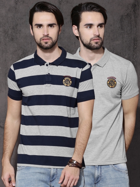 

Roadster Pack of 2 T-shirts, Grey melange