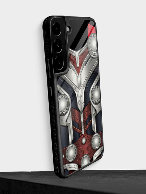 

Macmerise Black & Silver Printed Glass iPhone Samsung S22 Plus Back Case