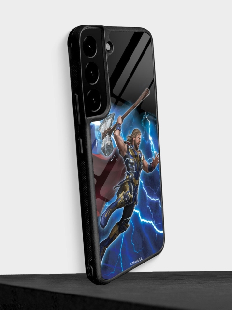 

macmerise Blue Worthy Thor Attack Printed Samsung S22 Plus Glass Back Case