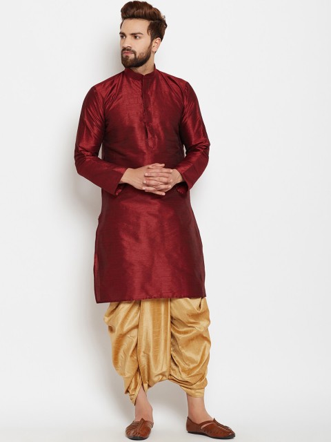 

ROYAL KURTA Men Kurta with Dhoti Pant, Maroon