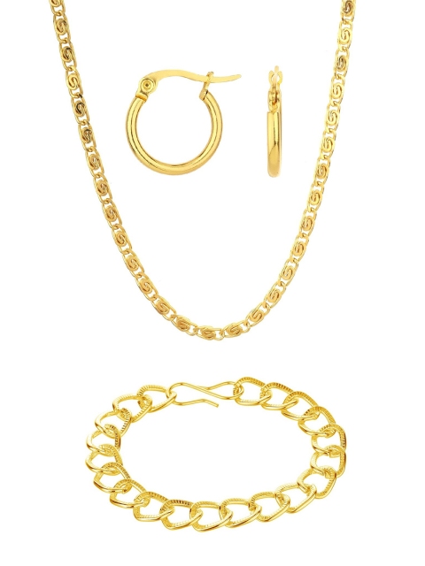 

Goldnera Men Brass Gold-Plated Jewellery Set