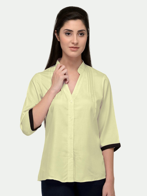 

PATRORNA Women Cream-Coloured Comfort Casual Shirt
