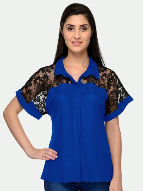 

PATRORNA Women Blue Comfort Casual Shirt