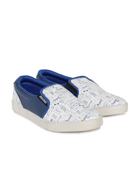 

Jack & Jones Men White & Blue Printed CHEVVY Slip-On Sneakers