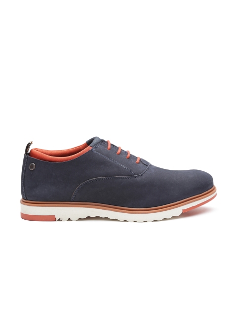 

Jack & Jones Men Navy Leather Sneakers, Navy blue