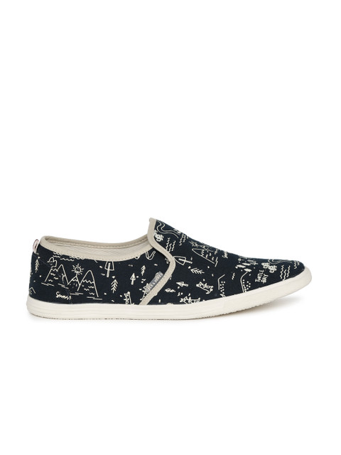 

Jack & Jones Men Navy Blue Printed Slip-On Sneakers