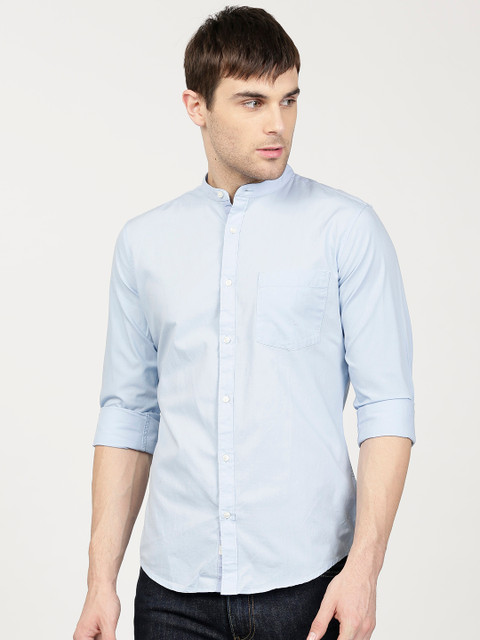 

ether Men Blue Slim Fit Solid Slim Fit Casual Shirt