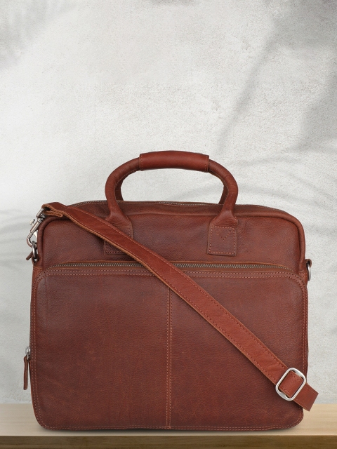 

PELLE LUXUR Women Brown Leather Laptop Bag