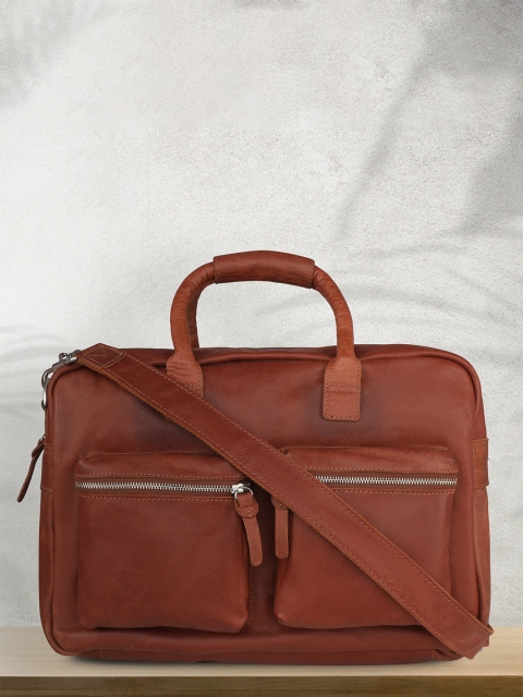 

PELLE LUXUR Women Brown Leather Laptop Bag