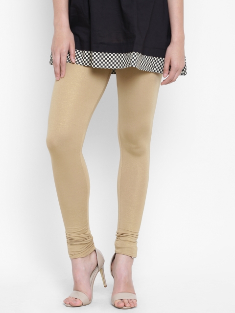 

AURELIA Mustard Beige Shimmer Churidar Leggings
