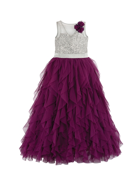 

Toy Balloon kids Girls Purple Embellished Fit and Flare Dress