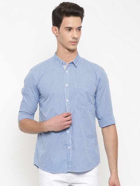 

Urban Nomad Men Blue & White Slim Fit Checked Casual Shirt