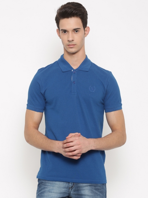 

Urban Nomad Men Blue Solid Polo Collar T-shirt