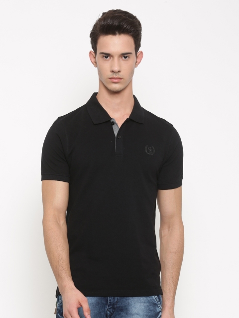 

Urban Nomad Men Black Solid Polo T-shirt
