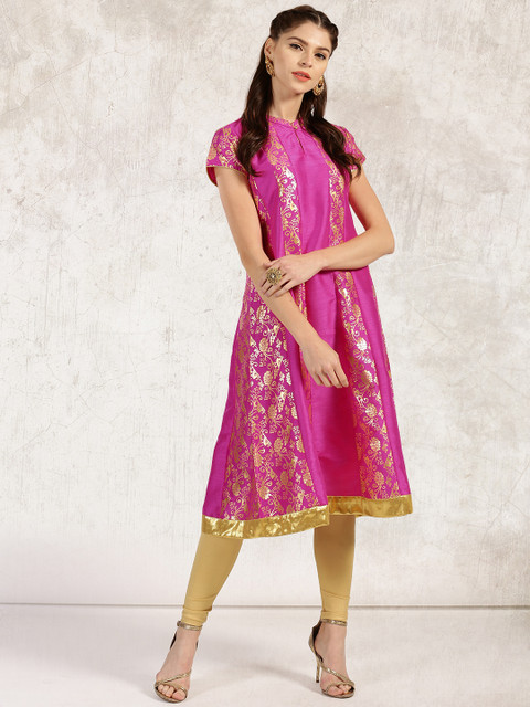 

Anouk Women Magenta Printed A-Line Kurta