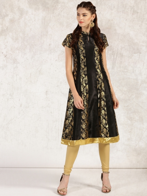 

Anouk Women Black Printed A-Line Kurta