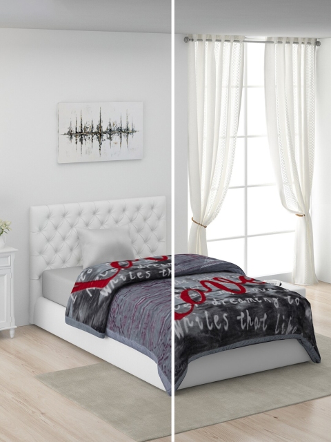

Monte Carlo Grey & Black Floral AC Room 600 GSM Single Bed Blanket