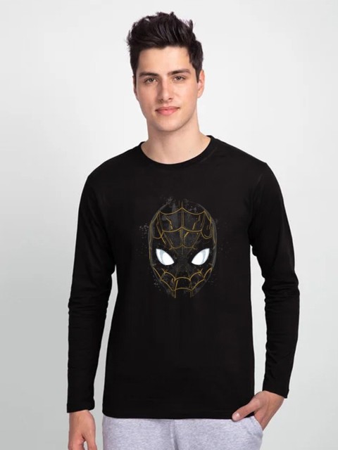 

Bewakoof Men Black Regular Fit Cotton Hola Peter Printed T-shirt