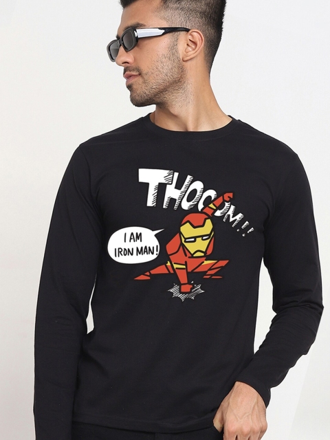 

Bewakoof Men Black Graphic Printed Round Neck Regular Fit Cotton T-shirt