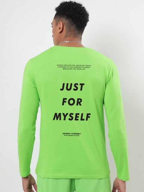 

Bewakoof Men Green Typography Printed T-shirt