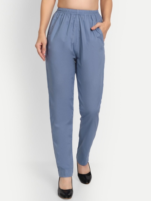

APELLA Plus Size Women Blue Comfort Slim Fit Trousers