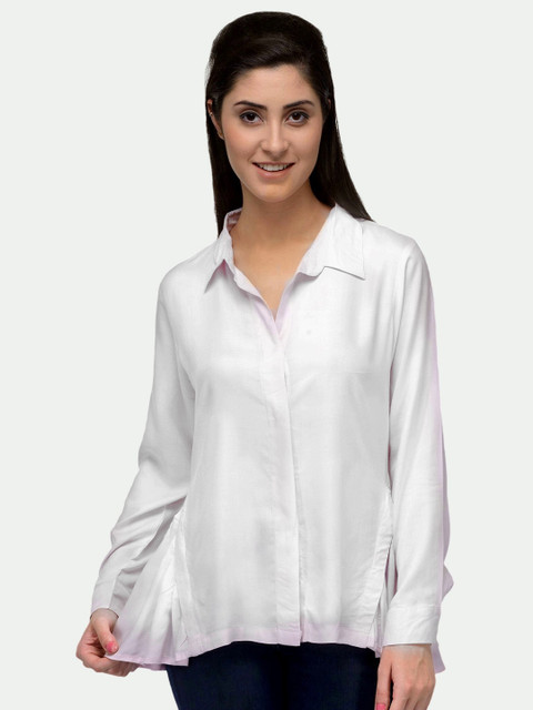 

PATRORNA Women White Comfort Casual Shirt