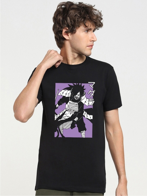 

Bewakoof Men Black Printed Cotton T-shirt