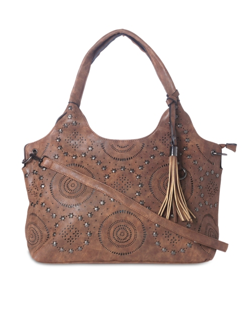 

FUR JADEN Brown Embellished Handbag