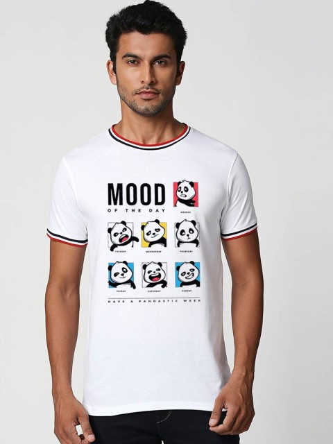 

Bewakoof Men White Graphic Printed Cotton T-shirt