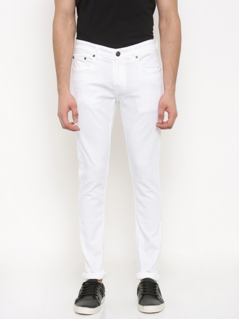 

American Crew Men White Slim Fit Mid-Rise Stretchable Jeans