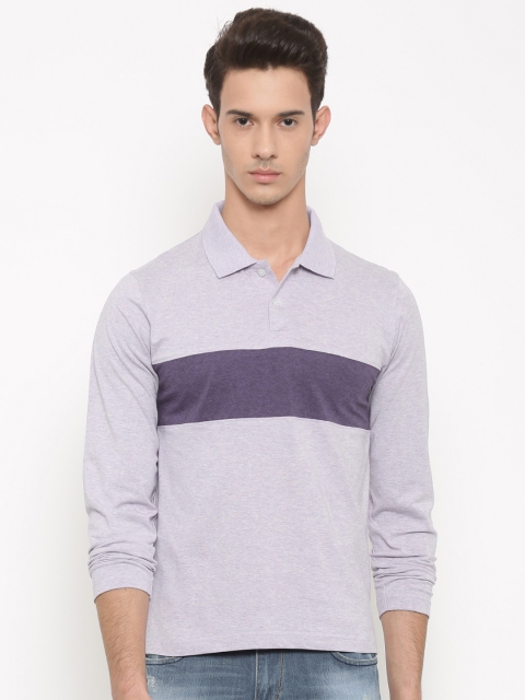 

American Crew Men Lavender Polo T-shirt
