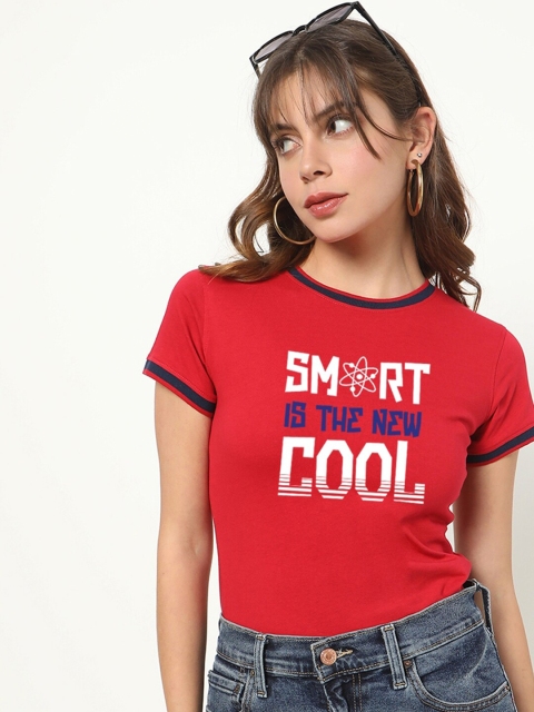 

Bewakoof Women Red Typography Printed T-shirt