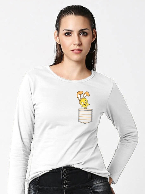 Bewakoof Women White Printed T-shirt