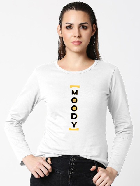 

Bewakoof Women White Typography Printed Slim Fit T-shirt
