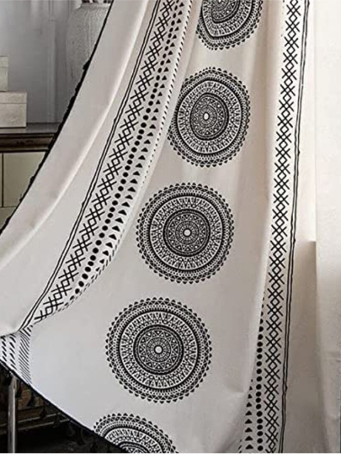 

URBAN SPACE Black & White Long Door Curtain