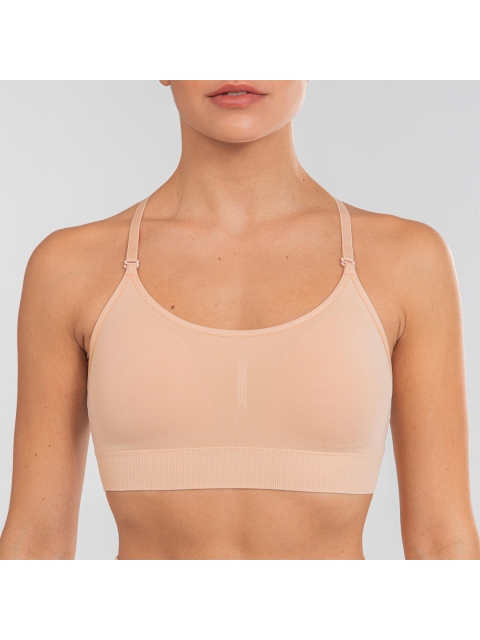 

Domyos By Decathlon Women Beige Solid Lightly Padded Workout Bra