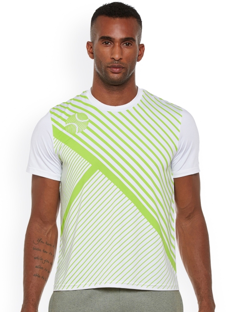 

Alcis Men White Striped T-shirt