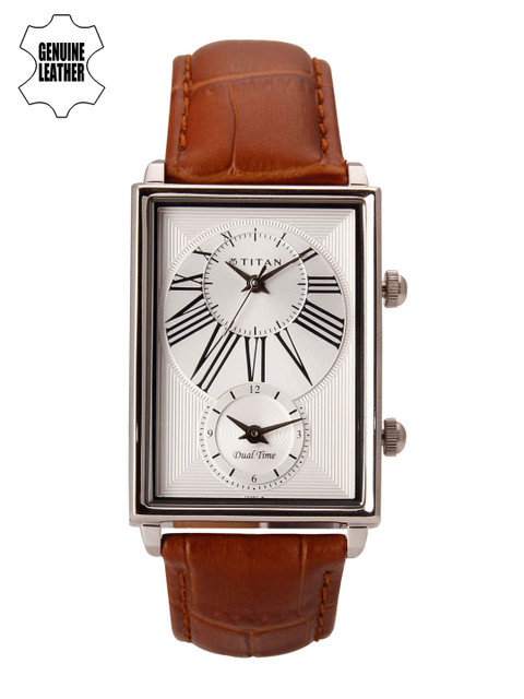 

Titan Globe Trotter Collection Men White Dual Time Analogue Watch 1708SL01