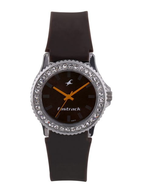 

Fastrack Women Brown Embellished Analogue Watch 9827PP17J