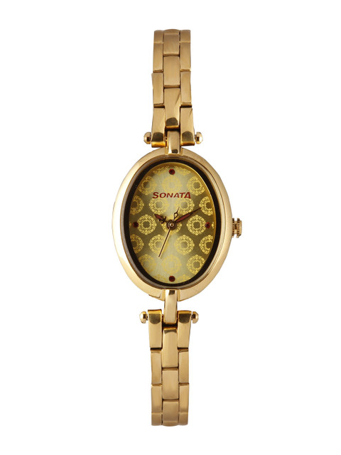 

Sonata Wedding Collection Women Gold-Toned Analogue Watch 8148YM02