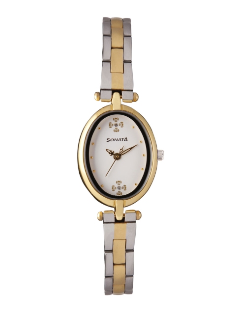 

Sonata Wedding Collection Women Off-White Analogue Watch 8148BM01